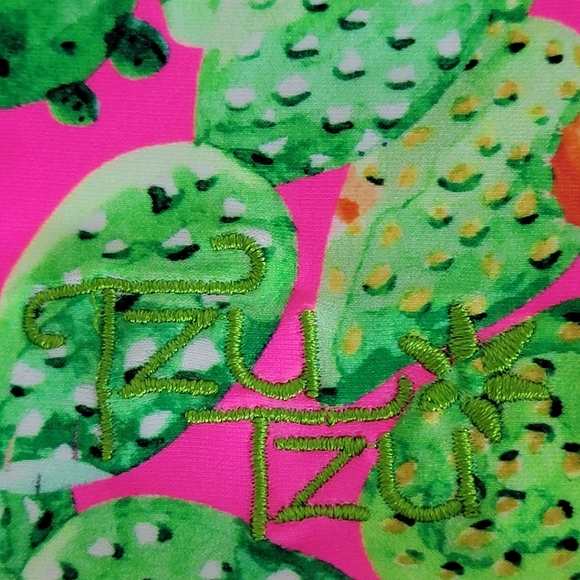 TZU TZU Multi Color Cactus Print Ruffled Hem Pickleball/Golf Skirt/Skort Sz L - Picture 7 of 16